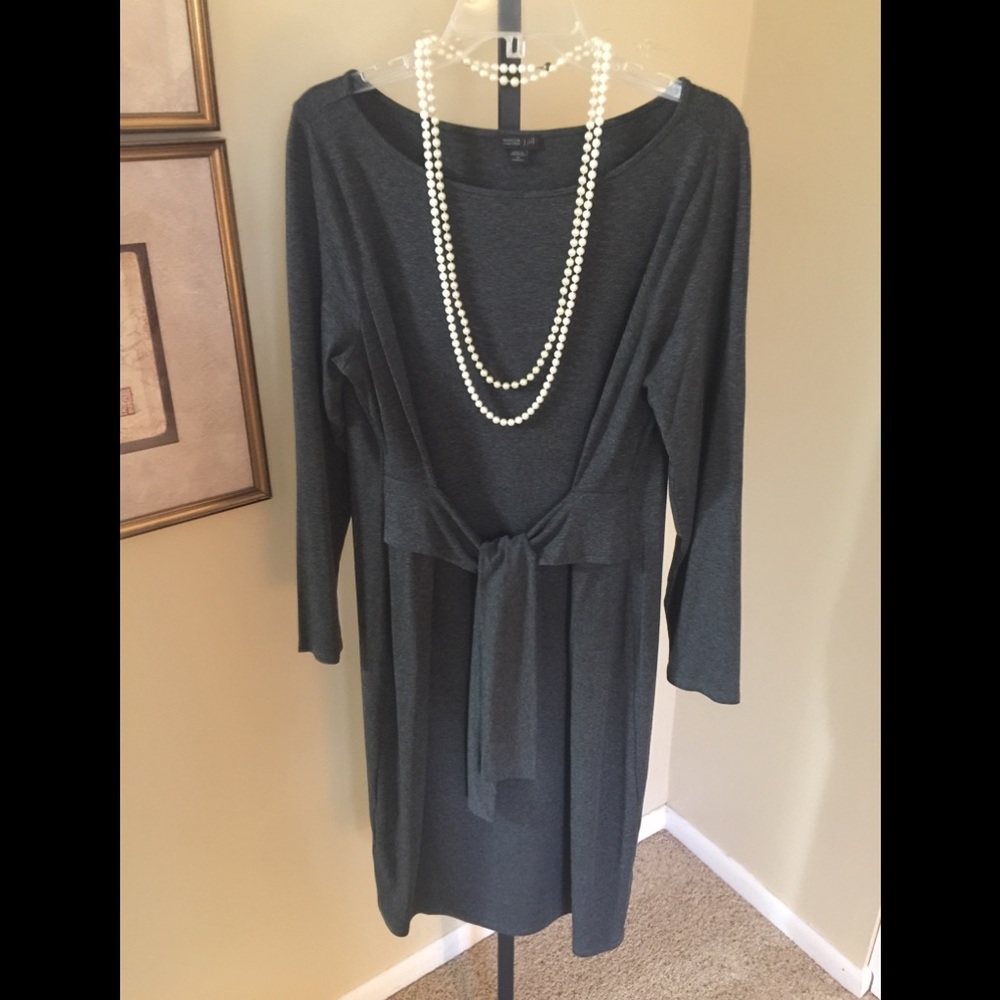 J.Jill for Garnet Hill, Gray Knit Dress in 1x